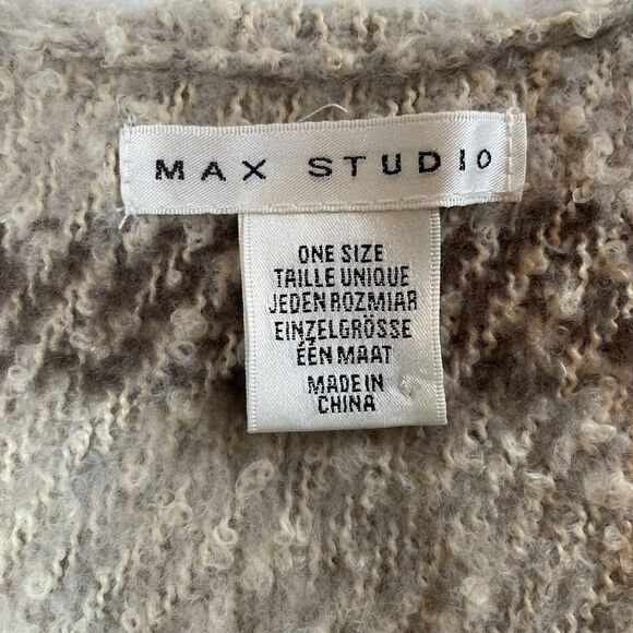 Max Studio Poncho Wrap Brown Plaid Western Bohemian - Picture 5 of 8